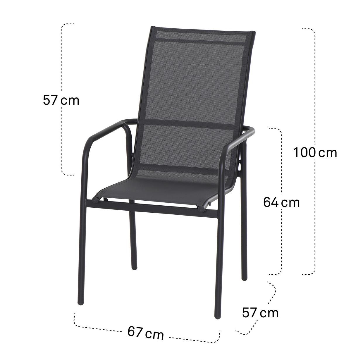 Vrtna Garnitura Torino, Siva, 7-Delno - siva, Moderno, kovina/steklo (150/74/90cm) - Beldano