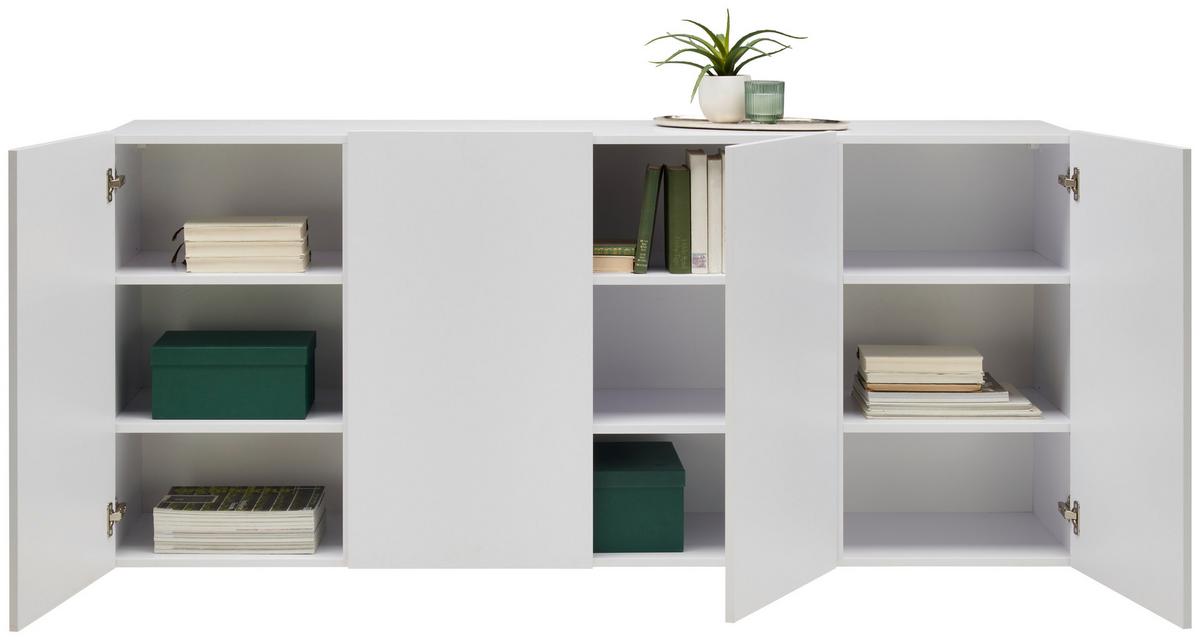 KOMODA SZEROKA NEWNIQ - biały, Modern, materiał drewnopochodny (180/80/42cm) - Hom`in