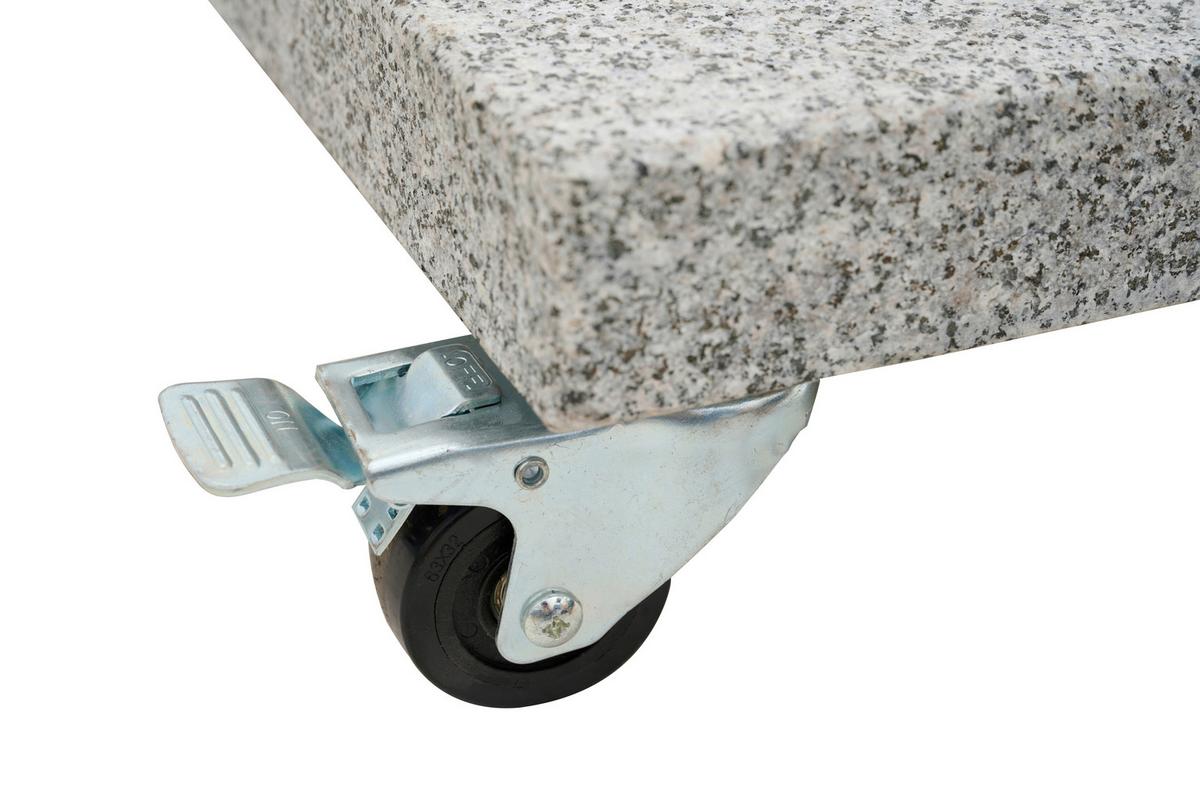 Sonnenschirmständer Ennio ca. 80x80 cm Granit m. Räder - Grau, MODERN, Stein (80/5,3/80cm) - Siena Garden