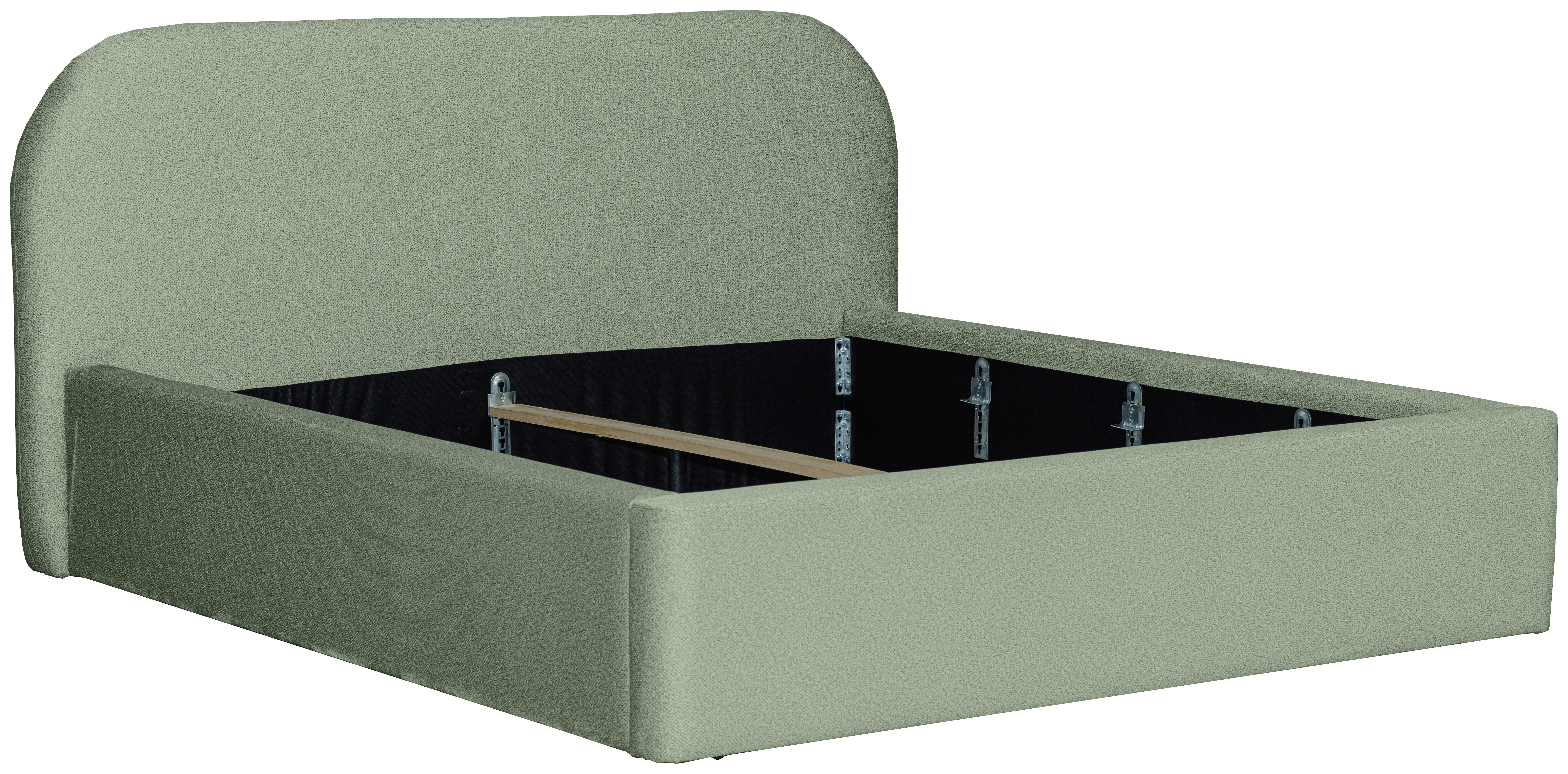 Oblazinjena Postelja - črna/svetlo zelena, Design, tekstil (140/200cm) - Mömax