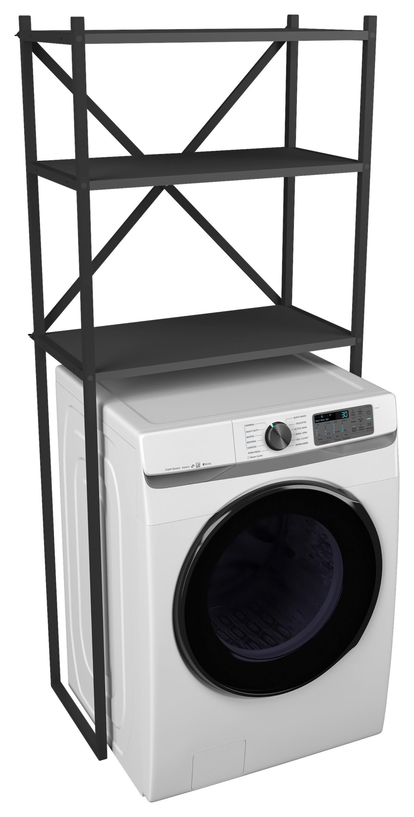 Waschmaschinenschrank INSASI Anthrazit ca. 66x160x34cm - Anthrazit, MODERN, Holzwerkstoff/Metall (66/160/34cm) - MID.YOU