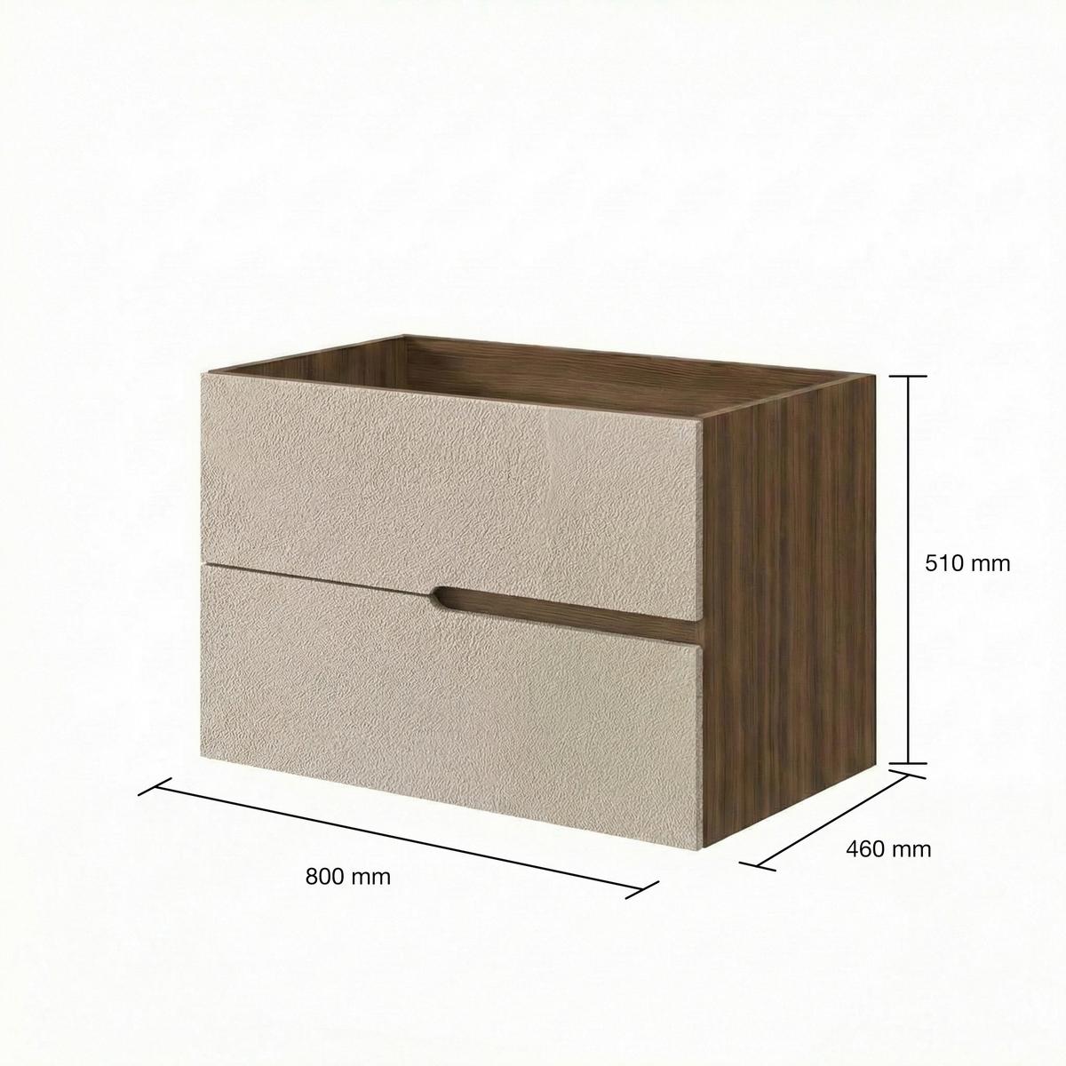 Bază pentru lavoar Eva - stejar sălbatic/crem, Modern, material pe bază de lemn (80/51/46cm)