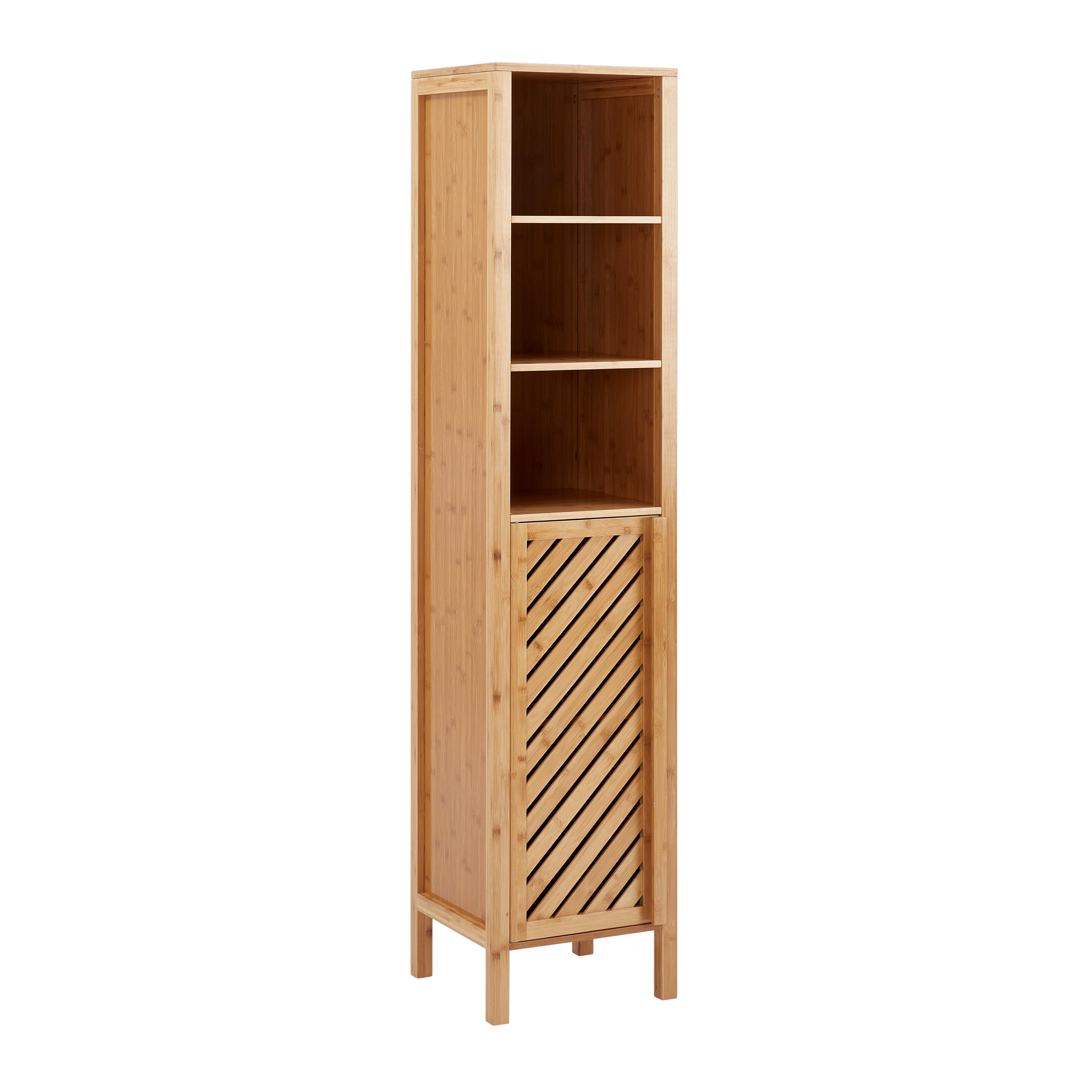 Magasszekrény Bonny - natúr, Modern, természetes anyagok (35/160/36cm) - Bessagi Home