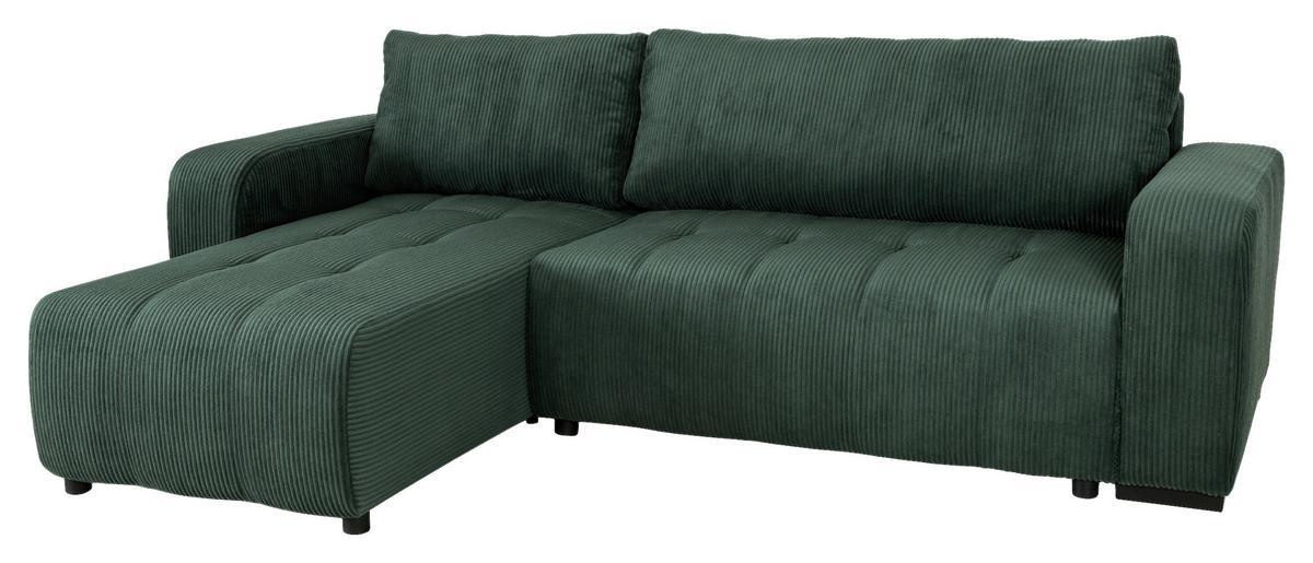 Ugaona Garnitura Marseille - šumsko zelena/crna, Trendi, drvo/metal (155/240cm)