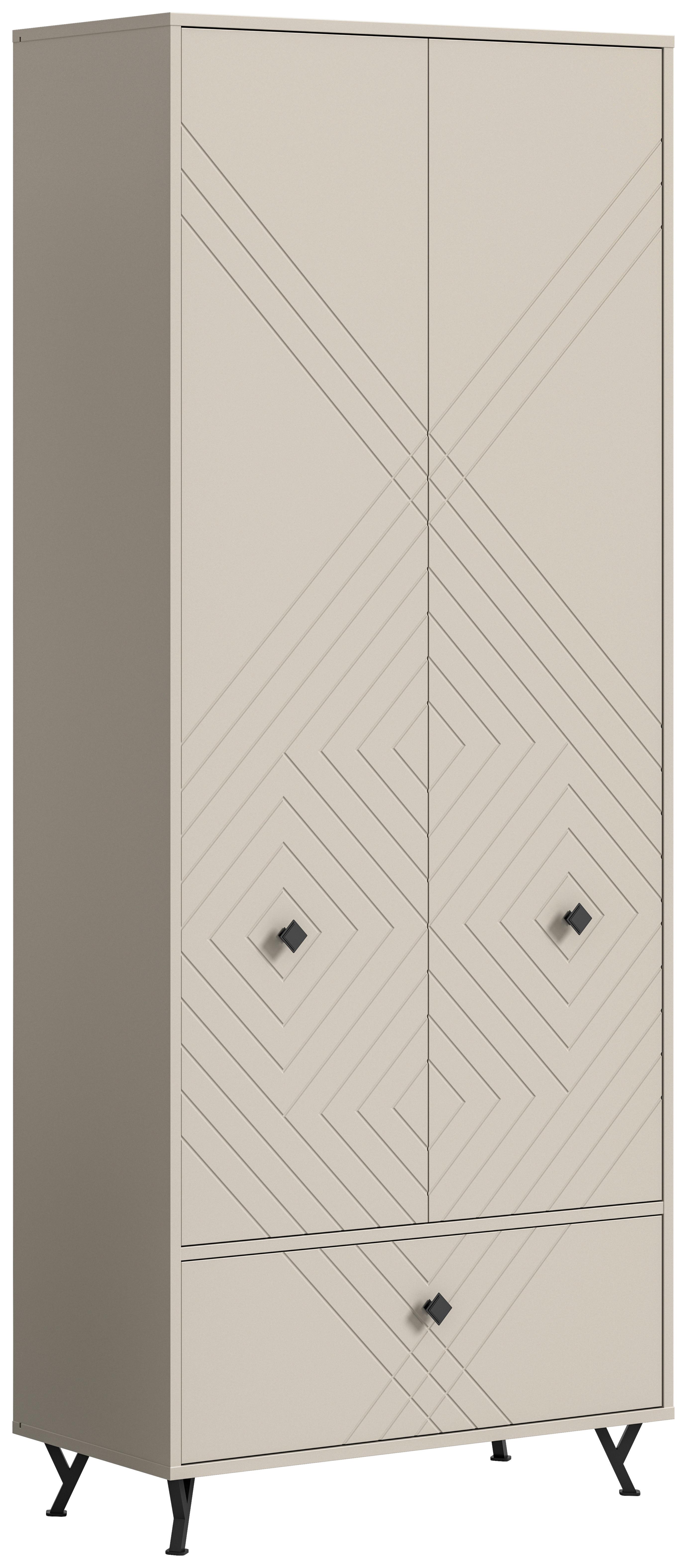 Ormar Notes - Design, drvni materijal/metal (80/195/35cm) - Modern Living