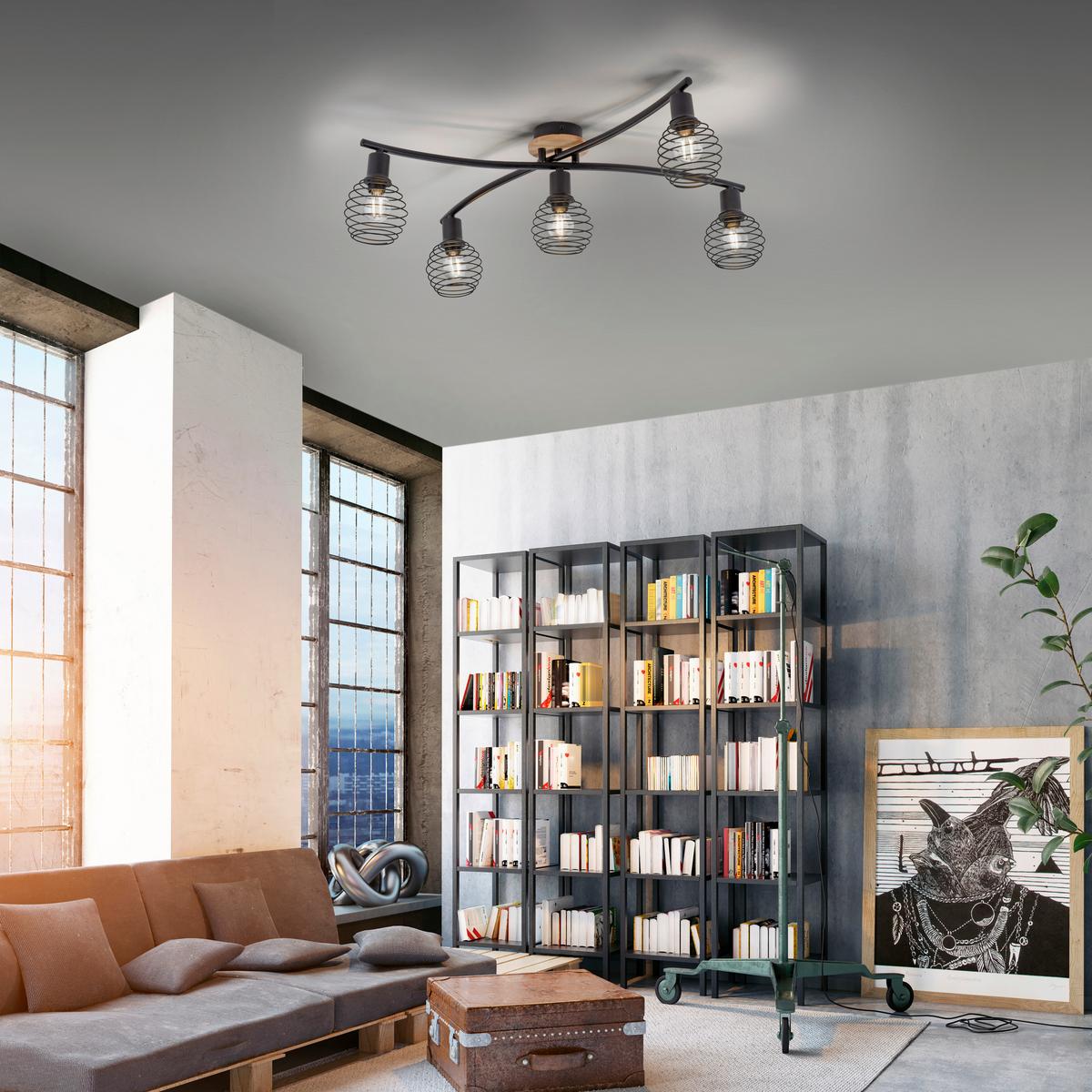 Deckenleuchte Eugen max. 40 Watt - Natur, Holz/Kunststoff (70,1/66,5/20,1cm)