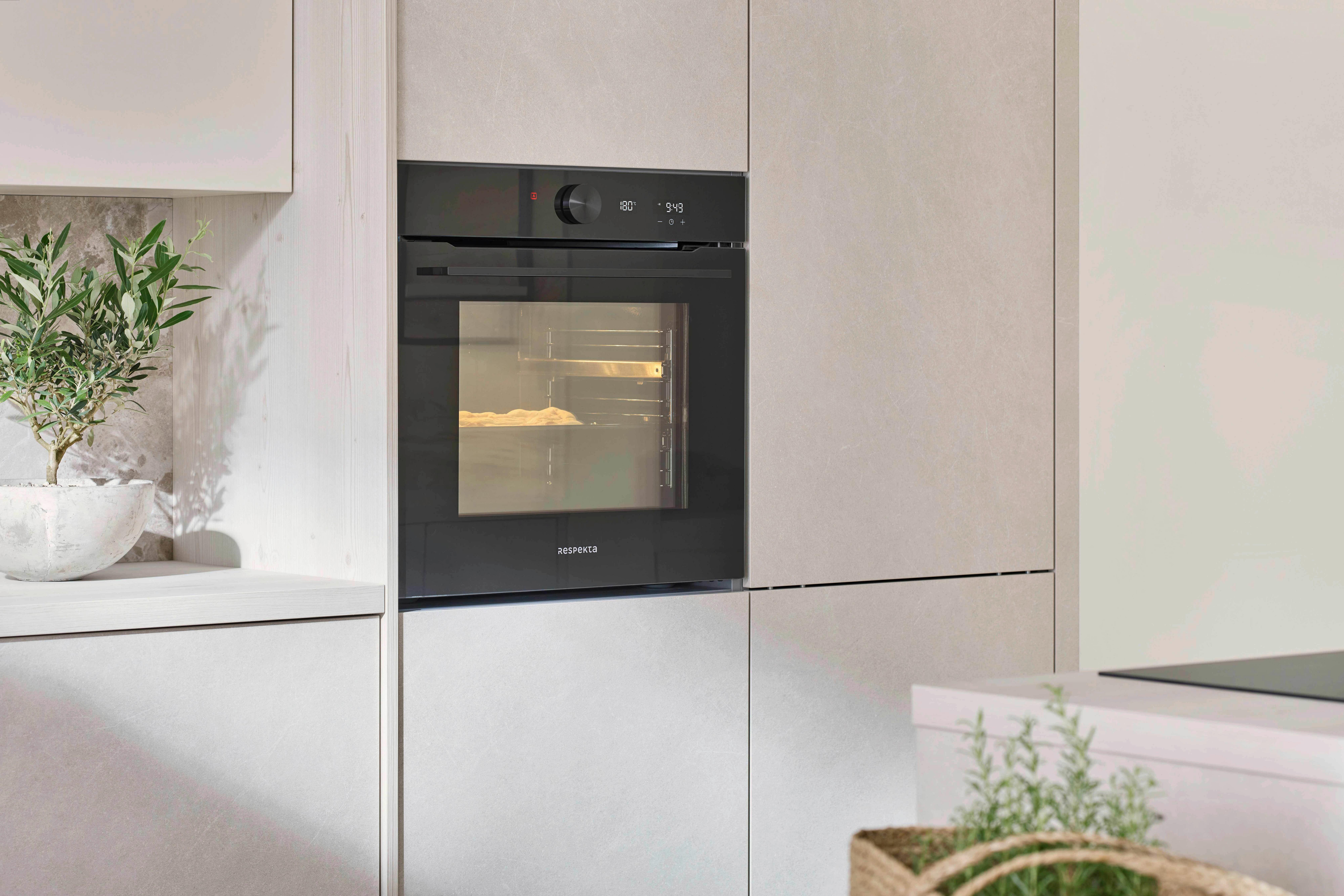 Einbaubackofen Adrian Schwarz ca. 71 Liter 3.250 Watt - Schwarz, Basics, Glas/Metall (59,5/59,5/57,5cm) - Respekta