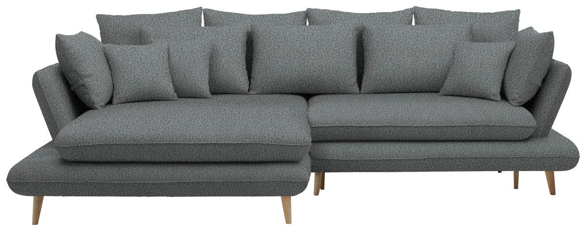 Kutna Garnitura Monte - tamno siva/prirodne boje, Romantično / ladanjski, tekstil/drvo (181/283cm) - Premium Living