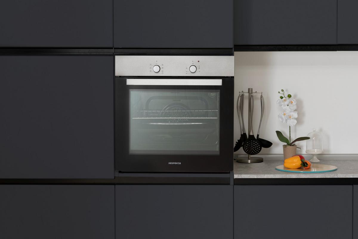 Backofenset ASET1204400 Schwarz/Edelstahlfarben - Edelstahlfarben/Schwarz, Basics, Glas/Metall (59,5/59,5/56,5cm) - Respekta