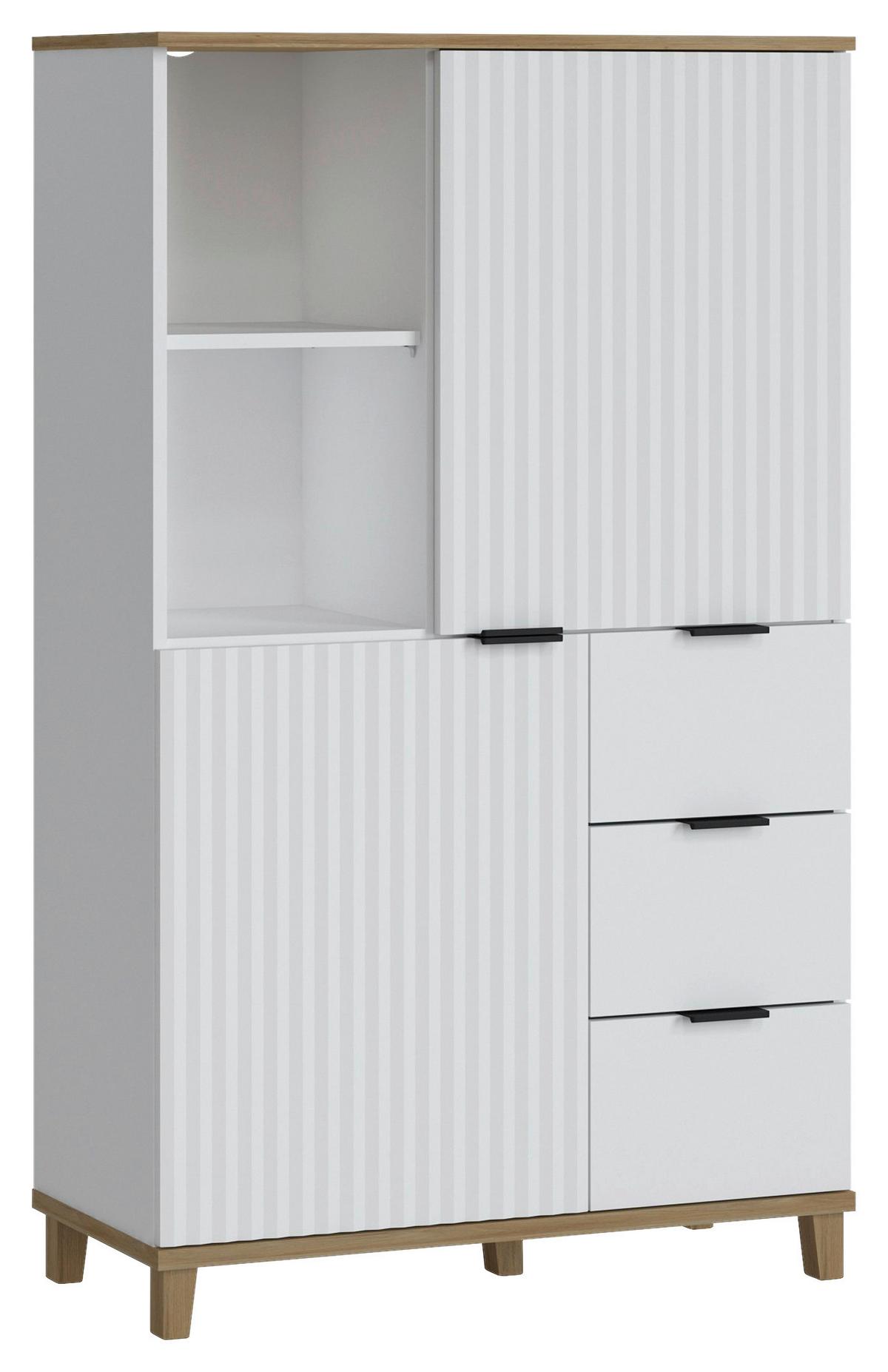 Félmagasszekrény Plissee - Modern, faalapú anyag/fém (84,8/141,4/40cm)