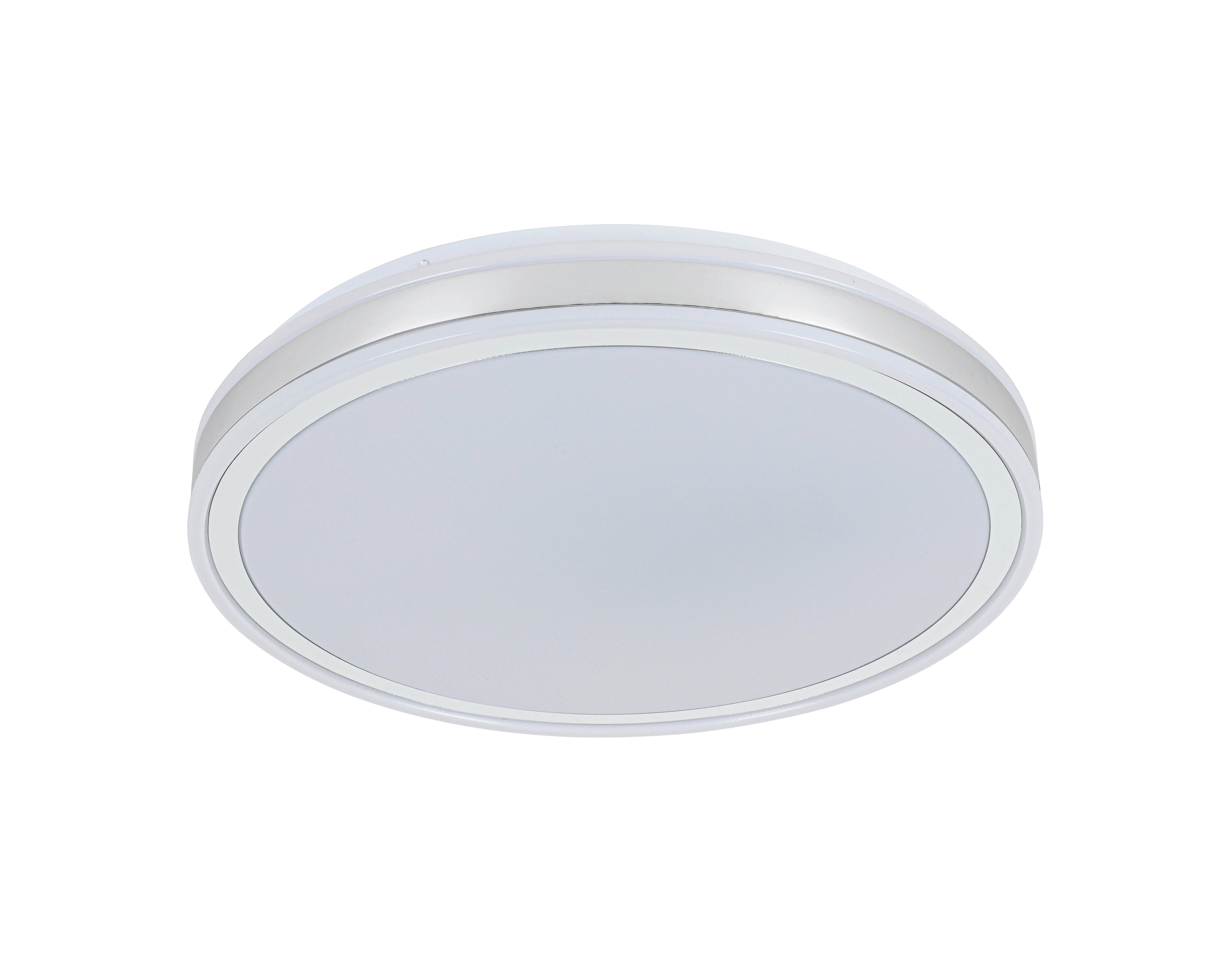 LED-TAKLAMPA FARBI - vit/kromfärg, Modern, metall/plast (38/6cm) - Mömax