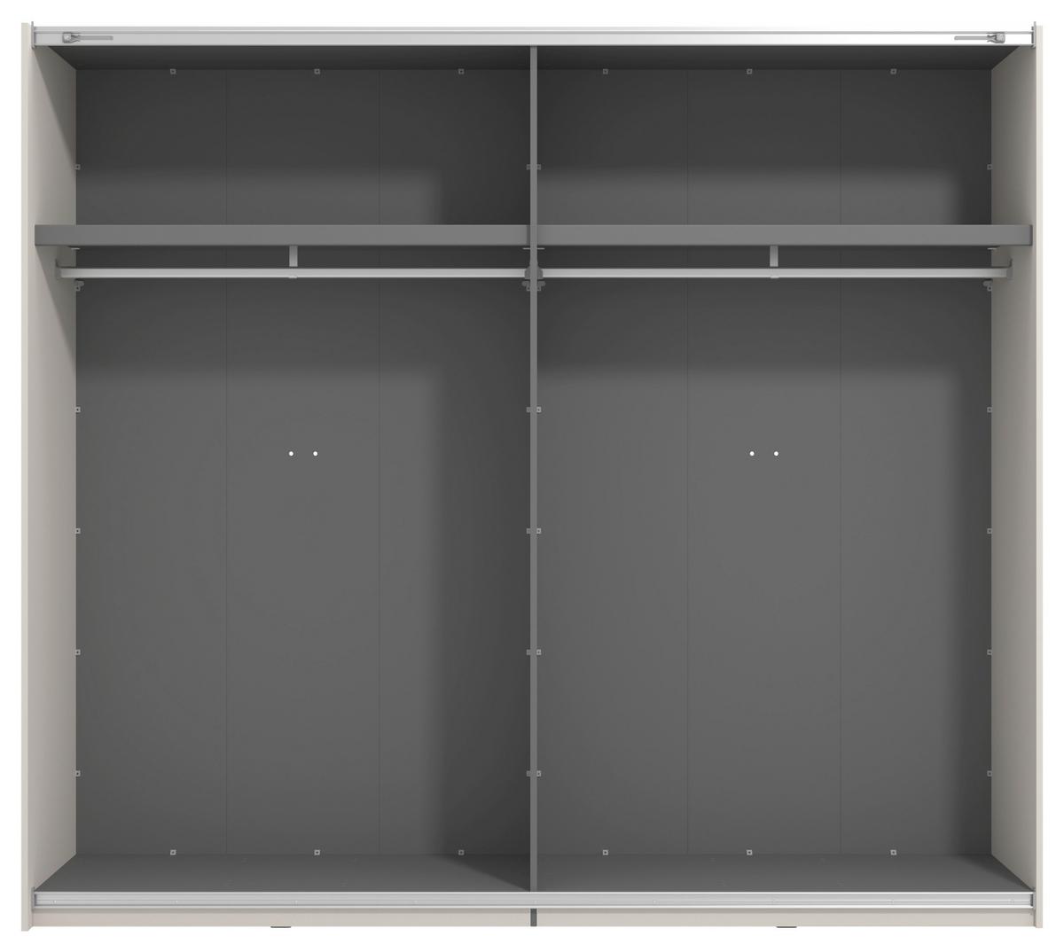 Schwebetürenschrank Gard Kaschmirfarben - Kaschmir/Schwarz, KONVENTIONELL, Holzwerkstoff/Metall (245/217/61cm) - Mömax