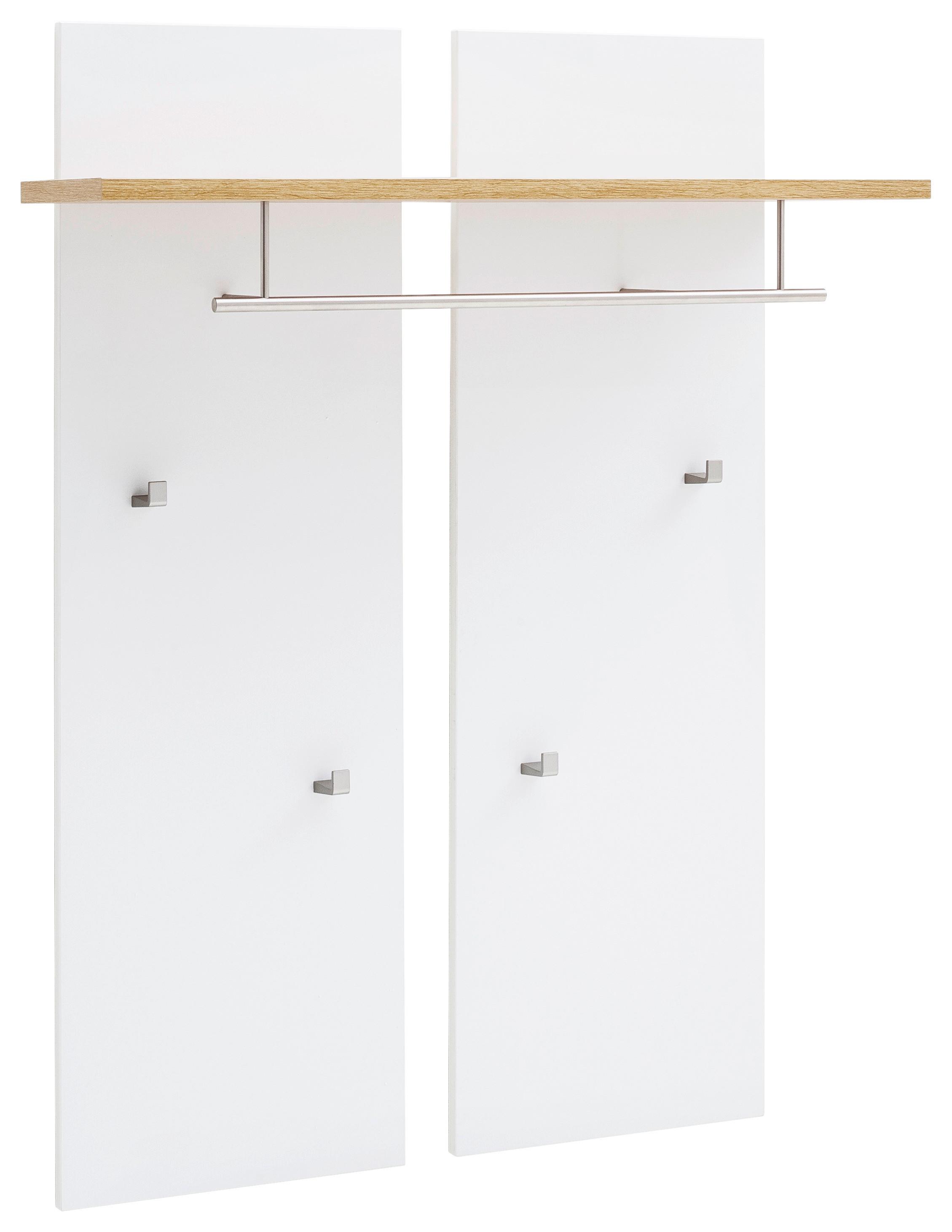 Garderobenpaneel Weiß - Eichefarben/Weiß, MODERN, Holzwerkstoff (88/118/28cm) - Premium Living