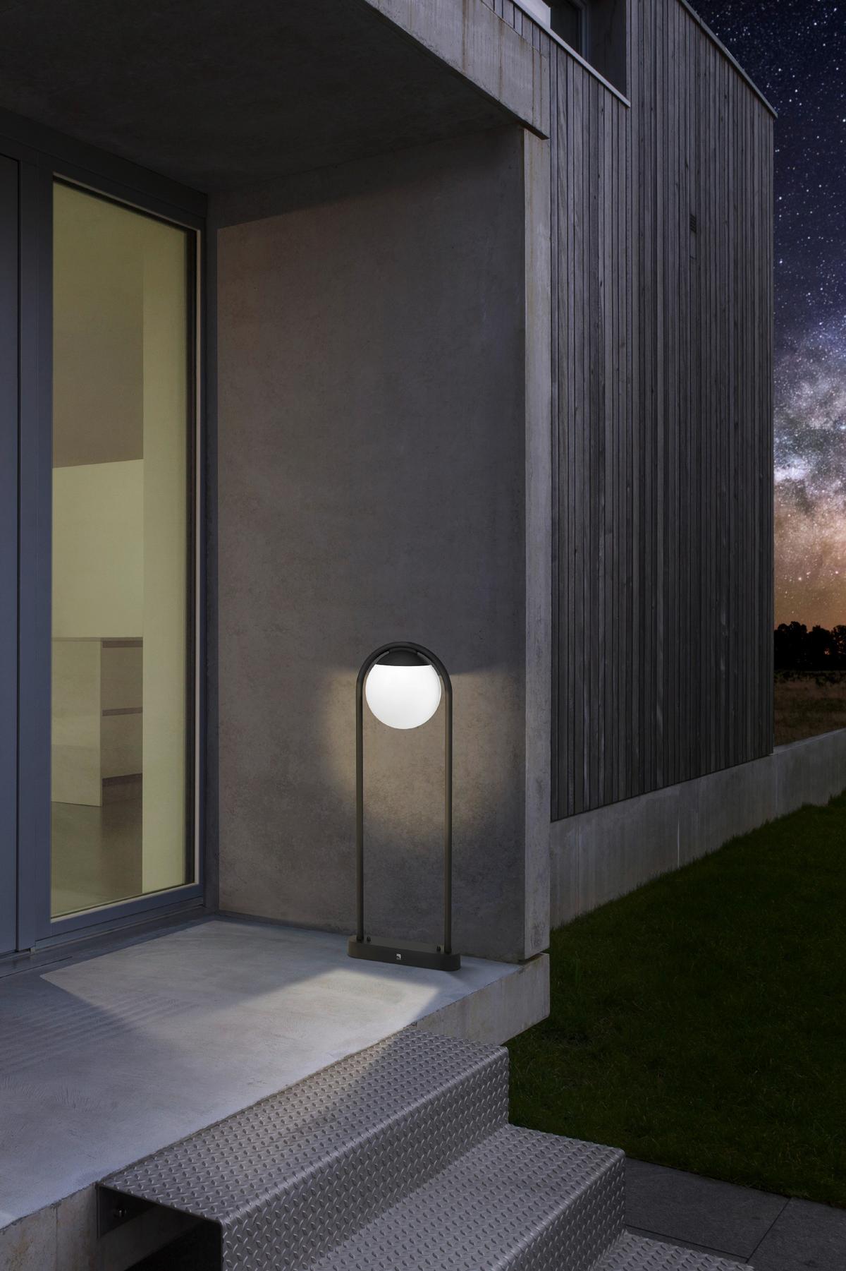 Außenstehleuchte Prata Vecchia in Schwarz max. 28 Watt - Schwarz/Weiß, Basics, Kunststoff/Metall (32/20/85cm) - Eglo