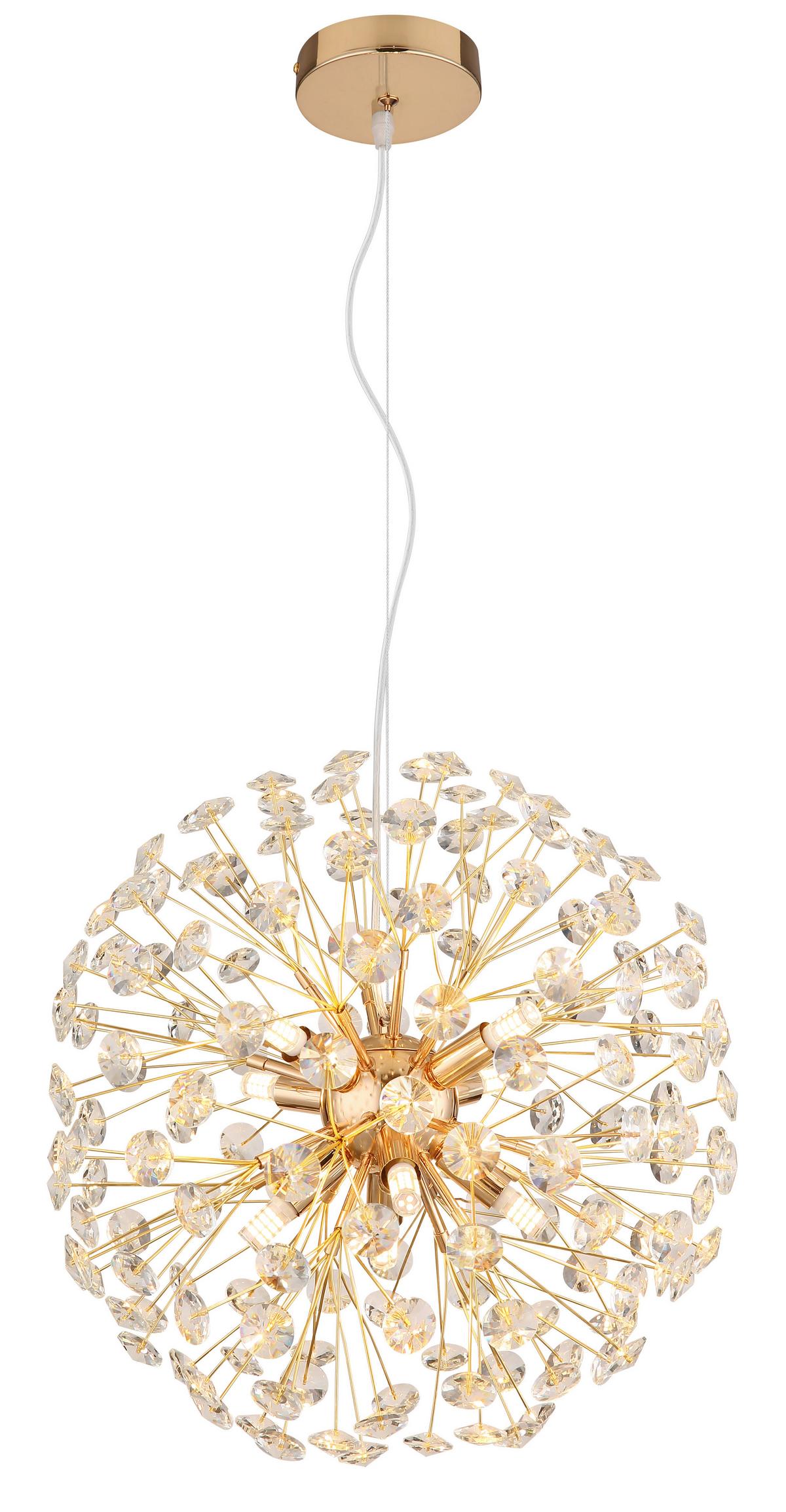 KRISTALL-HÄNGELEUCHTE 64135H1 KATRINA - Klar/Transparent, Lifestyle, Glas/Kunststoff (40/150cm) - Globo