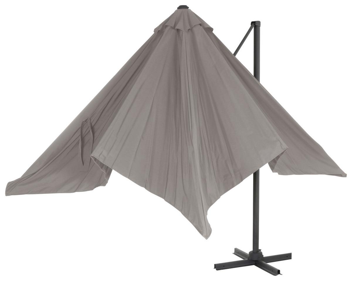 Ampelschirm California N+ B: 300 H: 263 cm Anthrazit/Taupe - Taupe/Anthrazit, KONVENTIONELL, Textil/Metall (300/300cm) - Siena Garden