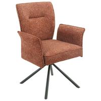 Armlehnstuhl Ellen Giga S Terracotta - Terracotta/Schwarz, MODERN, Textil/Metall (65.5/90/60cm) - Premium Living