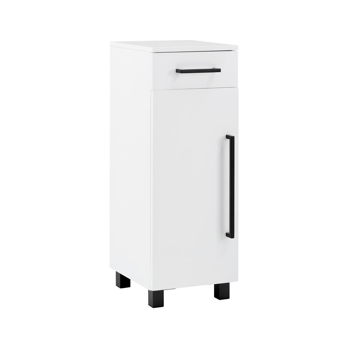 Unterschrank Marianne Weiß ca. 30x84x35 cm - Schwarz/Weiß, MODERN, Holzwerkstoff/Kunststoff (30/84/35cm) - Bessagi Home