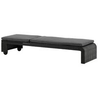 Sonnenliege London ca. 60x32x196 cm Schwarz - Schwarz, KONVENTIONELL, Kunststoff (60/32/196cm) - Gardenson