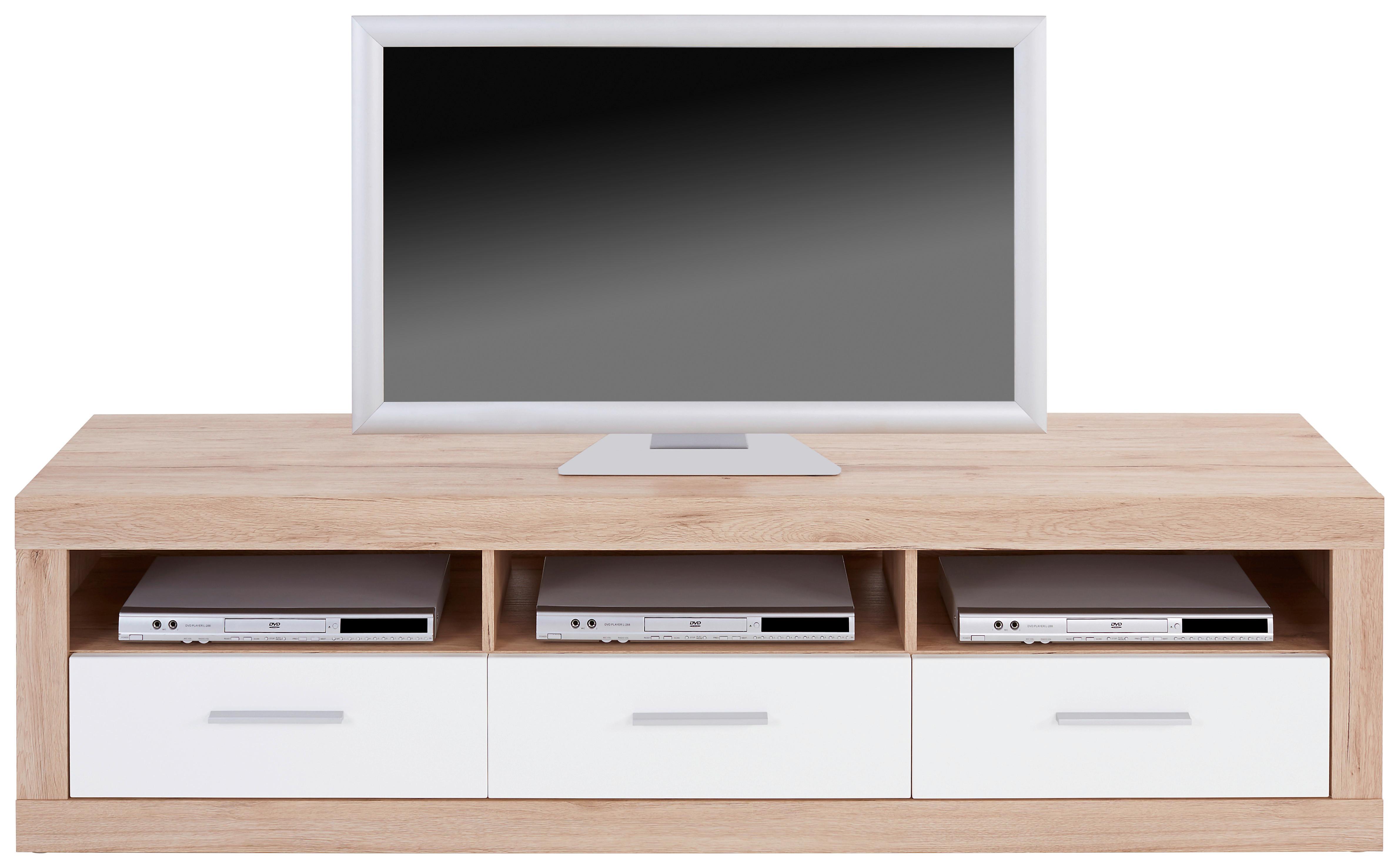 Element TV Malta - alb/culoare lemn stejar, Modern, lemn (185/50/42cm) - Modern Living