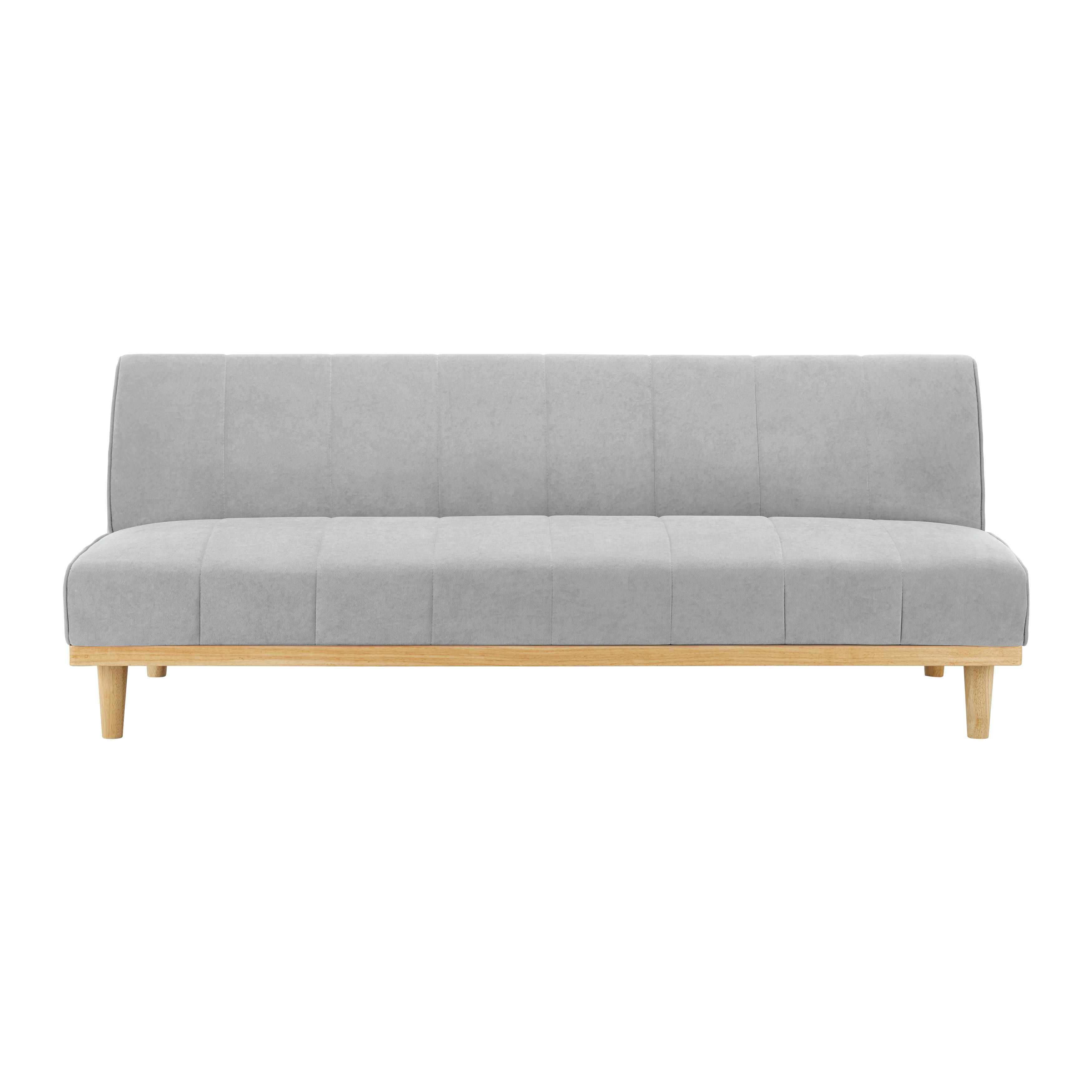 Sofa mit Schlaffunktion taupe, "Sandy" - Taupe/Naturfarben, Modern, Holz/Textil (179/68/74cm) - Bessagi Home