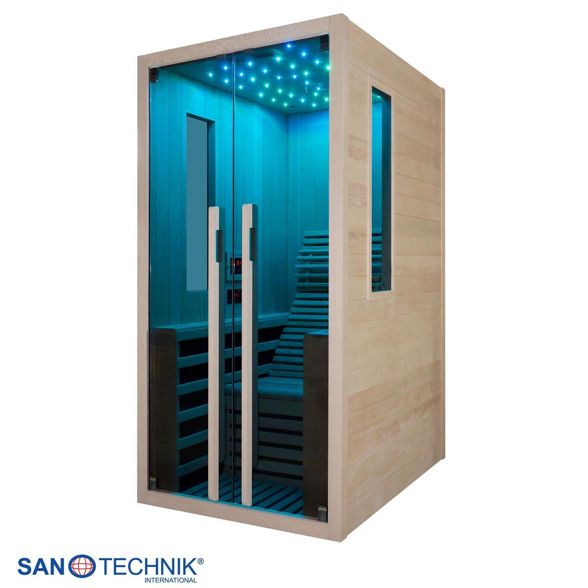 Infrarotkabine Carbon ca. 100x195x130cm - Naturfarben, Basics, Holz (100/195/130cm) - Sanotechnik