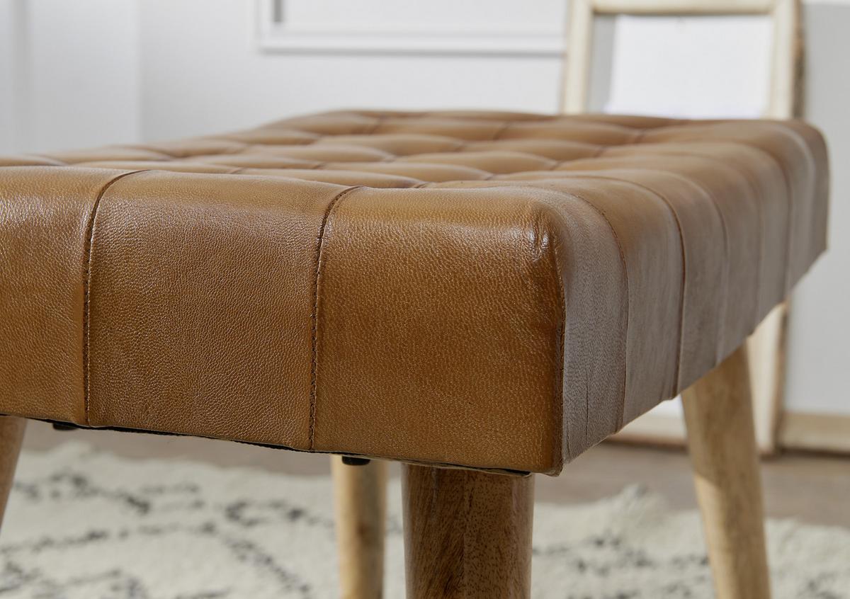 Tabure Hocker - rjava, Natur, les/usnje (67/47/39cm) - MID.YOU