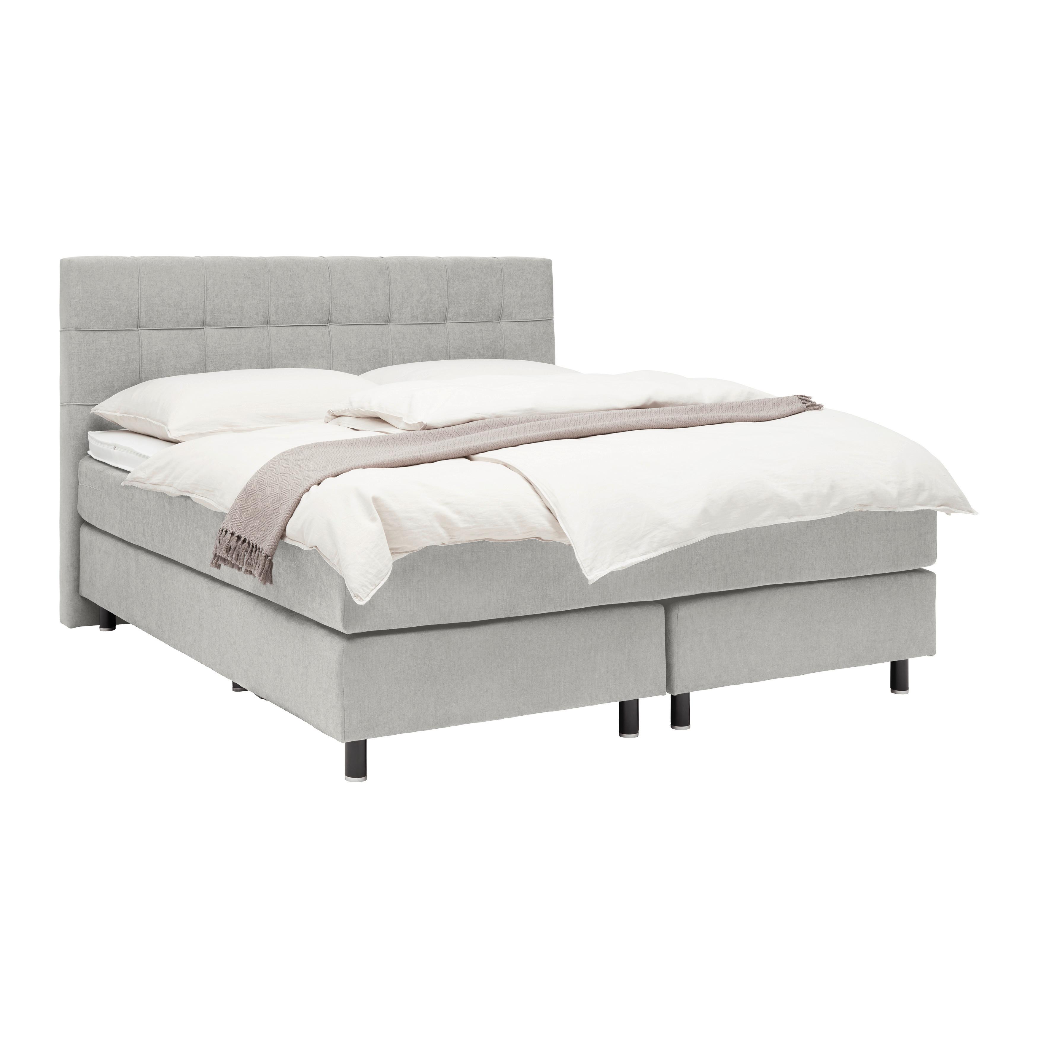 Boxspringbett Primo Grau ca. 160x200cm - Grau, KONVENTIONELL, Holz/Holzwerkstoff (160/200cm) - Premium Living