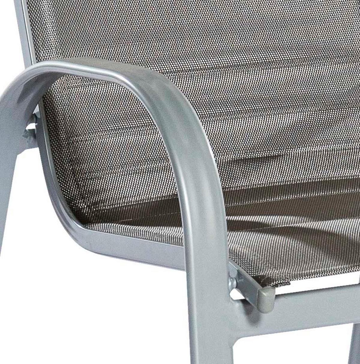 Vrtni Stol Amalfi Di Lusso, 2 Kos, Rjava - srebrne barve/rjava, Konvencionalno, kovina/tekstil (56,5/104/77cm) - Gardenson