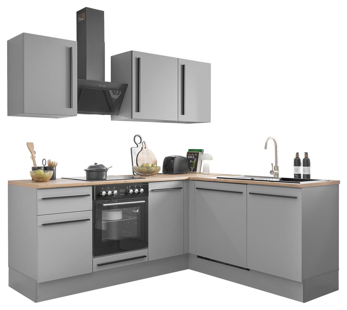 ECKKÜCHE DENVER - Eichefarben/Schwarz, Design, Holzwerkstoff/Kunststoff (220/175cm) - P & B