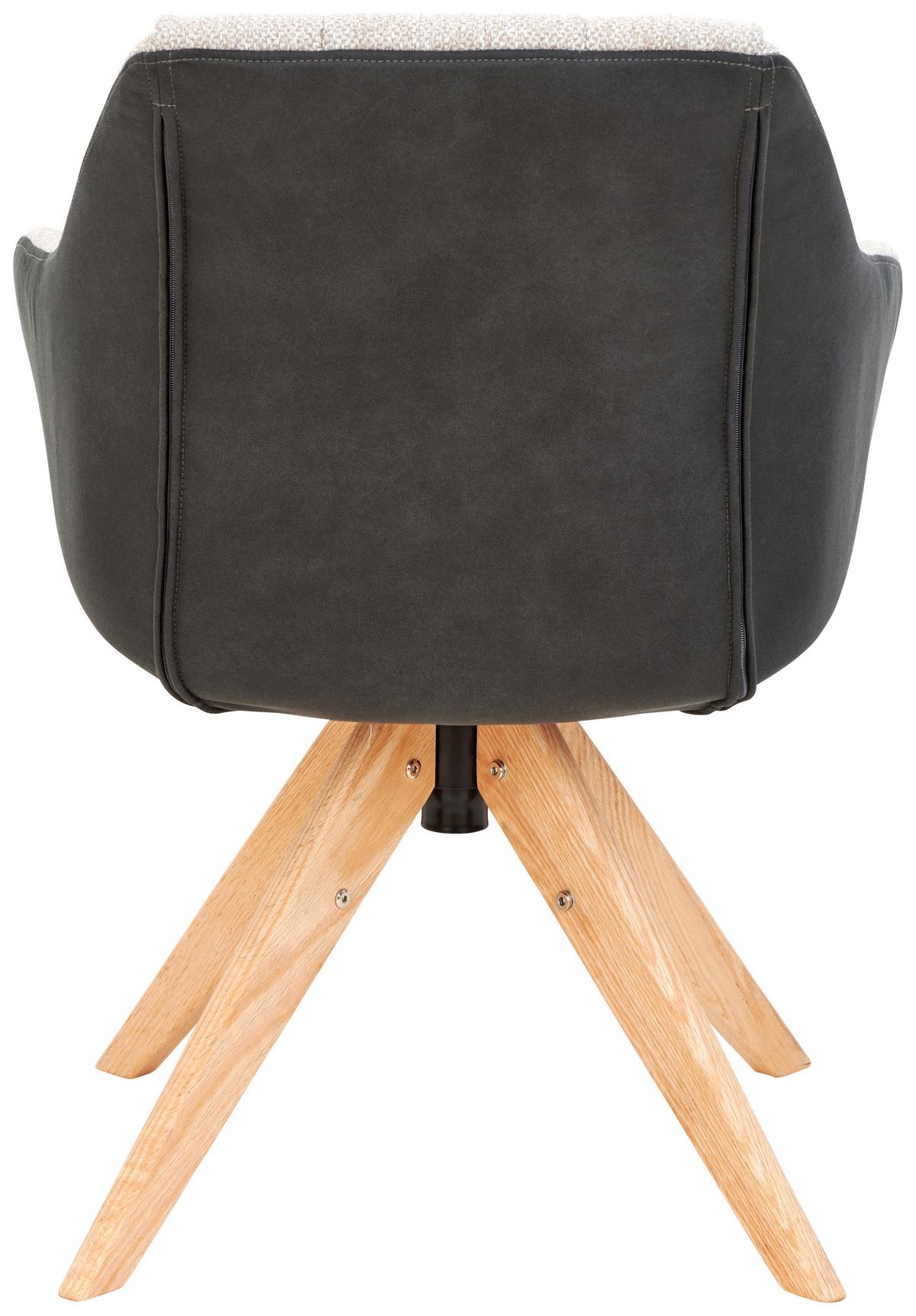 KRZESŁO Z PODŁOKIETNIKAMI FRESH - kolor dębowy/beżowy, Konventionell, drewno/tkanina (57/83,5/60cm) - Landscape