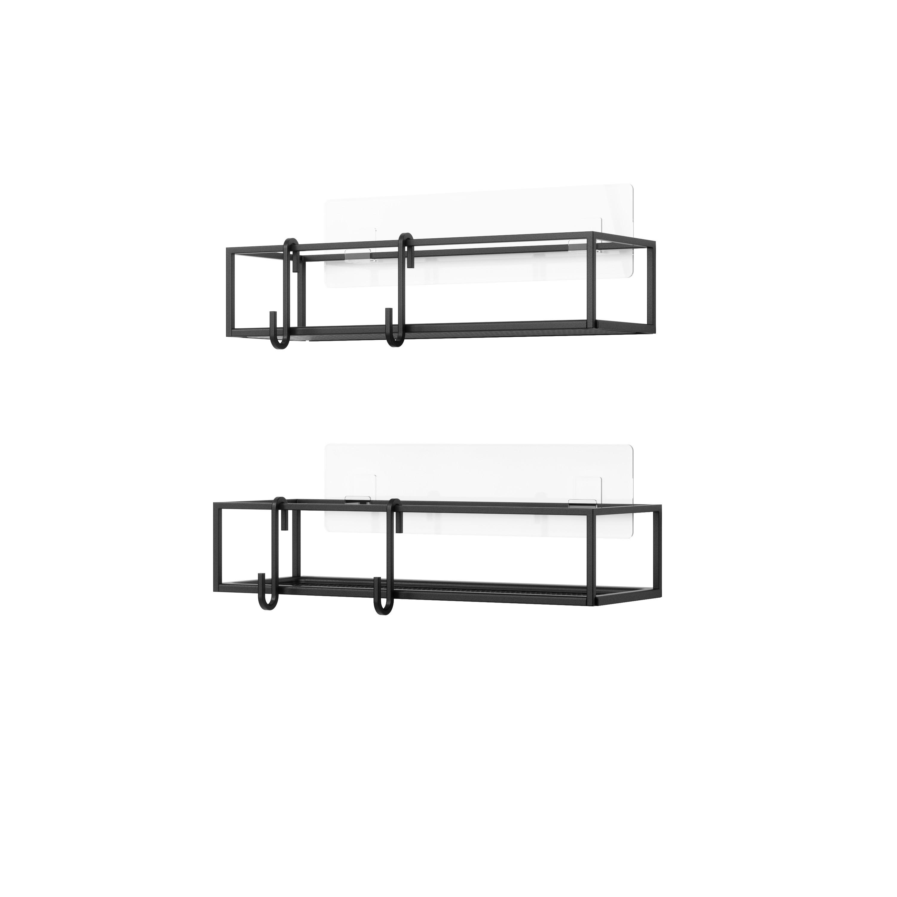Duschregal Cubiko Schwarz, 2er Set - Schwarz, MODERN, Metall (32/6,5/12cm) - Mömax