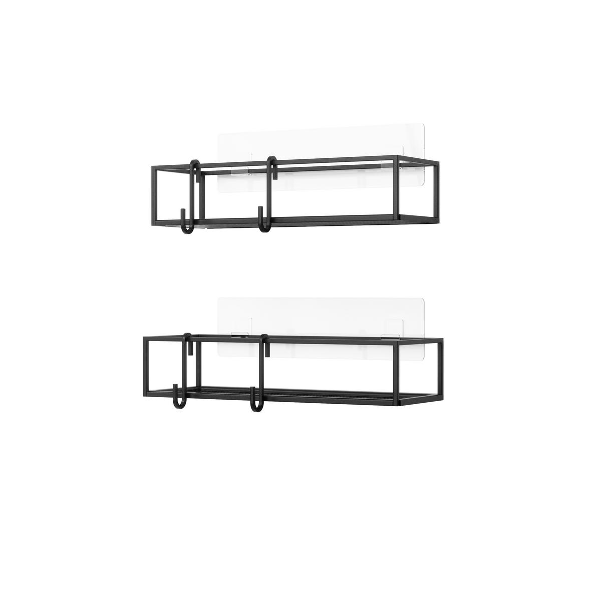 Zuhanypolc Szett Cubiko - fekete, Modern, fém (32/6,5/12cm) - Mömax