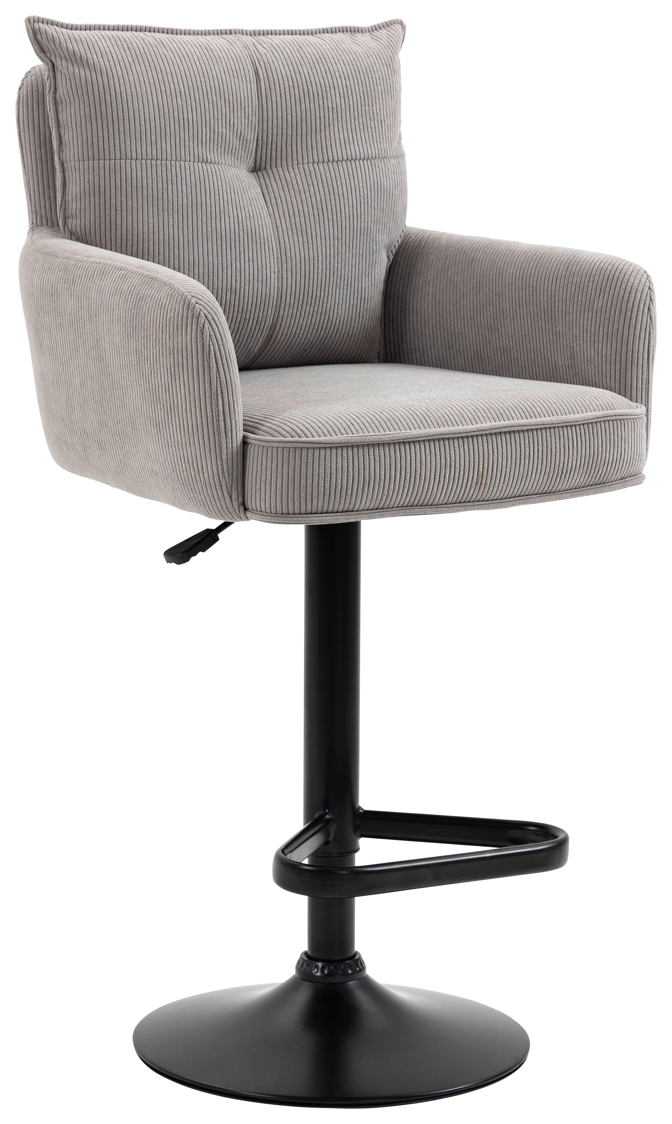 STOŁEK BAROWY POINT - czarny/taupe, Design, metal/tkanina (54/98-120/58cm) - Novel