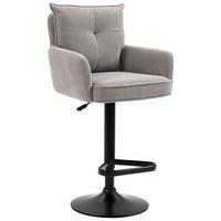 STOŁEK BAROWY POINT - czarny/taupe, Design, metal/tkanina (54/98-120/58cm) - Novel