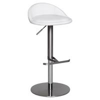 STOŁEK BAROWY WL1.282 - kolor srebrny/biały, Modern, metal/tkanina (43/65/43cm) - MID.YOU