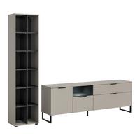 Dnevni Regal Noida, Kašmir, Črna, Osvetlitev, 2-Delni - kašmir/črna, Design, kovina/umetna masa (245/192/41cm) - Livetastic