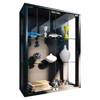 Viseča Vitrina Udina, Črna - črna, Konvencionalno, umetna masa/steklo (60/80/25cm) - MID.YOU