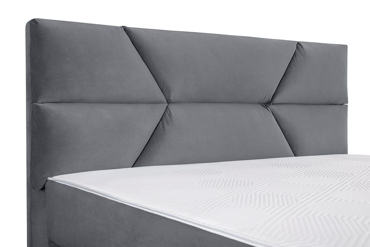 Kárpitozott Ágy Luka - szürke, Konventionell, faalapú anyag/textil (160/200cm)