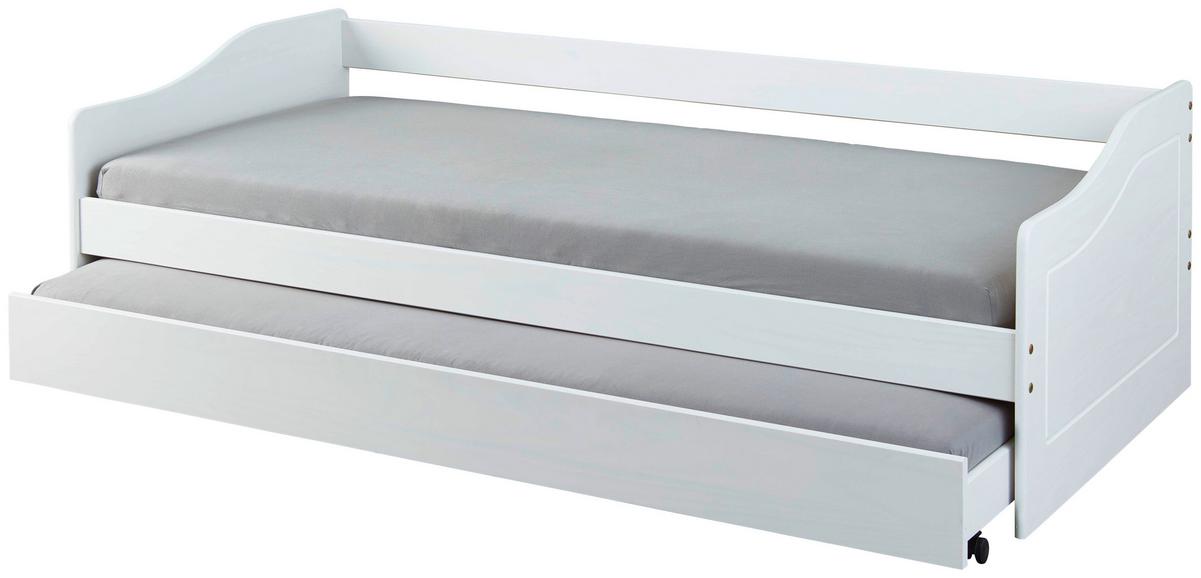 Ausziehbett Leonie ca. 90x190 cm Weiß - Naturfarben/Weiß, MODERN, Holz (90/190cm) - MID.YOU