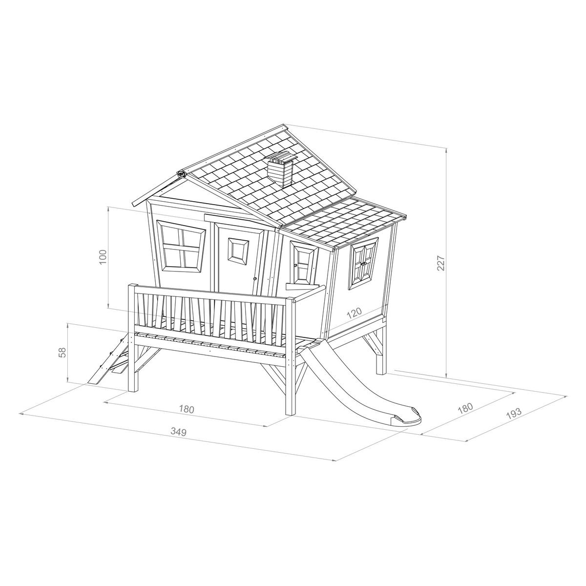 Speilhaus "Emma", Braun, Weiß - Weiß/Braun, KONVENTIONELL, Holz/Kunststoff (123/12,8/152cm) - Ambia Garden
