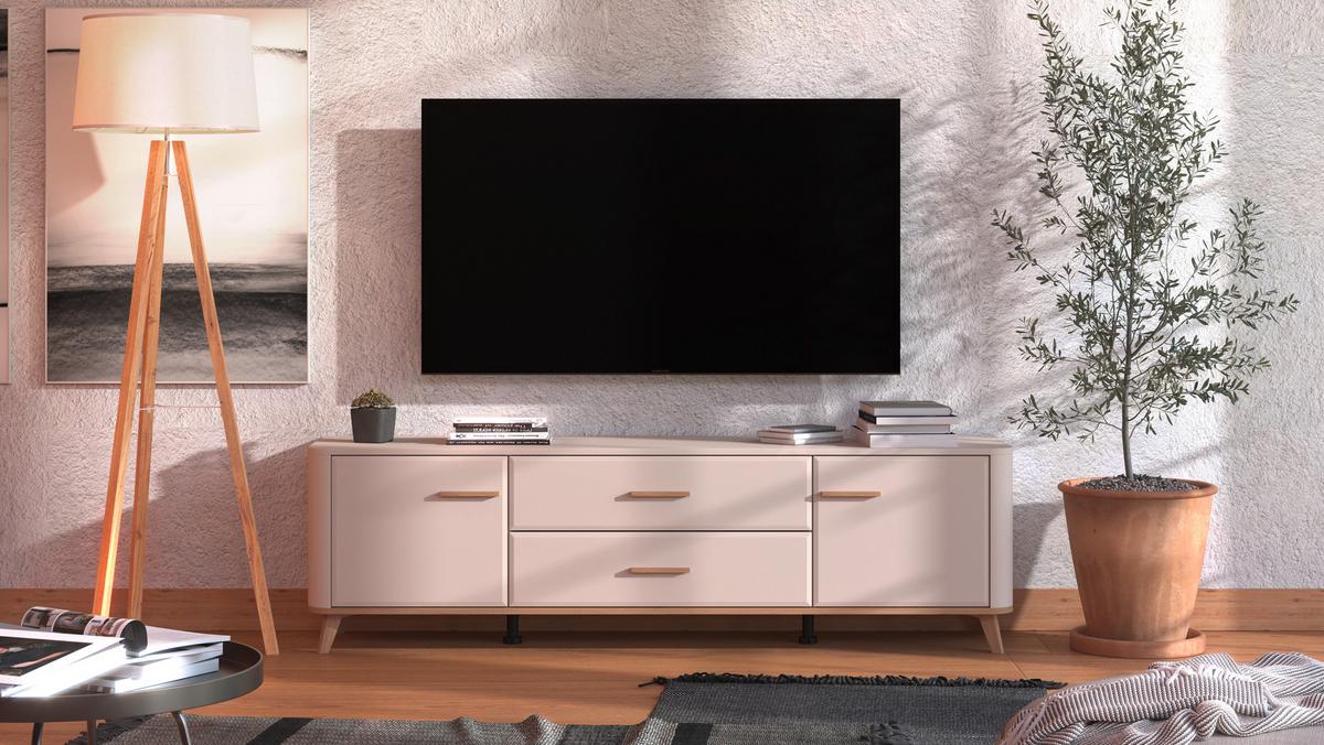 Tv-elem Darwen - kasmírszínű/tölgyfa színű, Modern, faalapú anyag (179,5/52/40cm)
