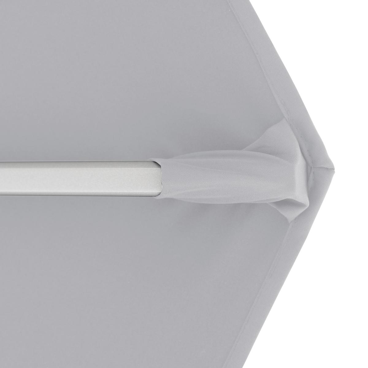 Ampelschirm Active Hellgrau ca. 370cm - Silberfarben/Hellgrau, Basics, Textil/Metall (370cm) - Doppler
