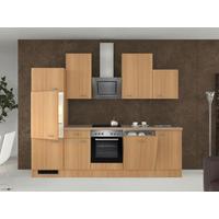 Kuhinjski Blok Z Aparati Nano, Barva Bukve - barve nerjavečega jekla/barve bukve, Moderno, umetna masa/leseni material (280cm) - FlexWell