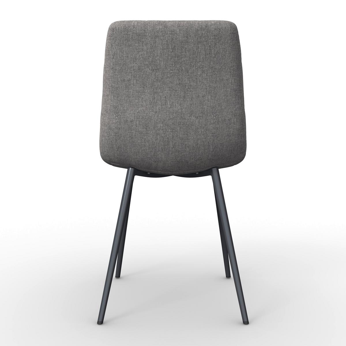 Stuhl Ria Grau Mikrofaser Gepolstert - Schwarz/Grau, MODERN, Textil/Metall (44/87/54cm) - Bessagi Home