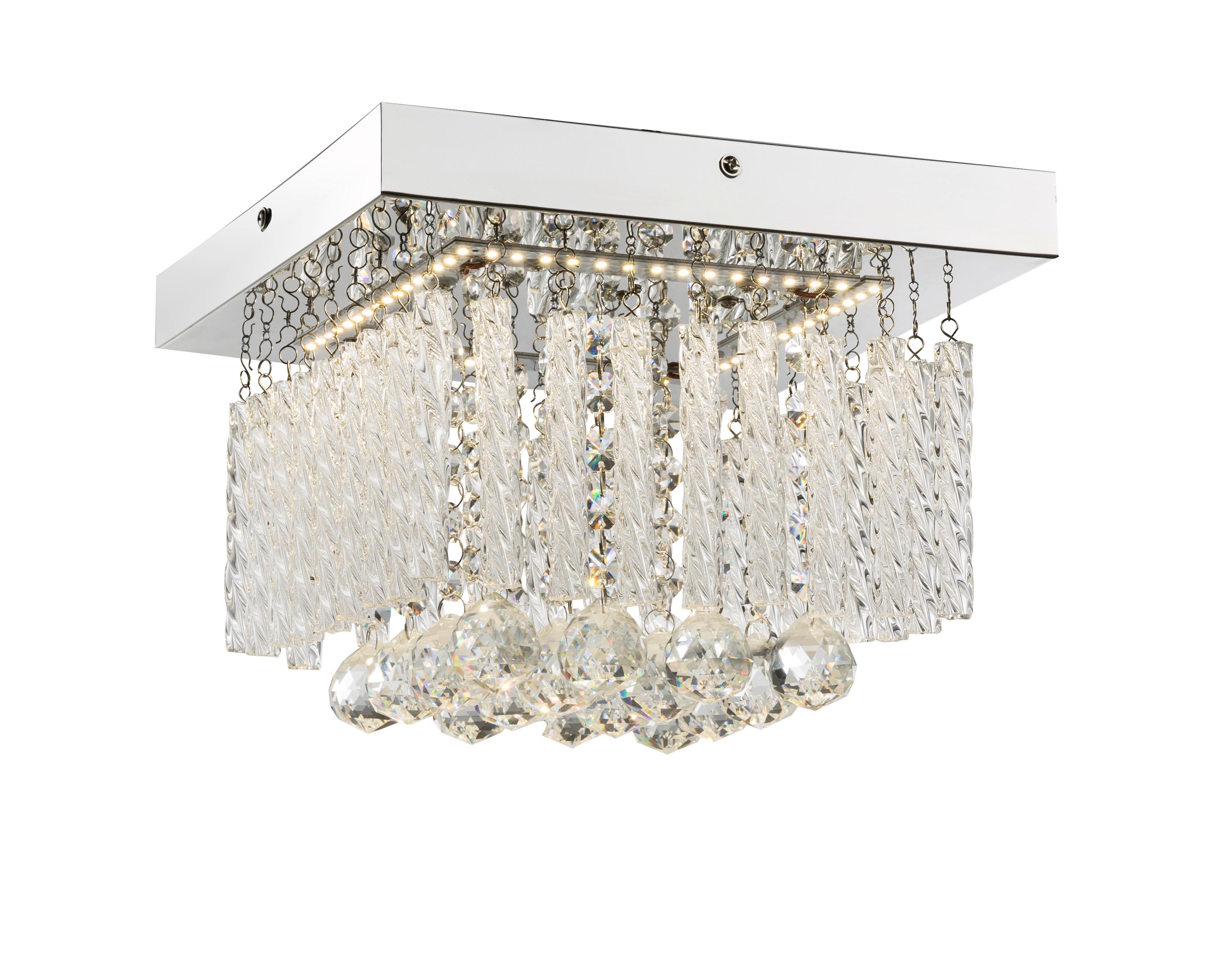 LED-Deckenleuchte Mathilda Klar max. 12 Watt - Design, Glas/Metall (25/25/15cm) - Globo