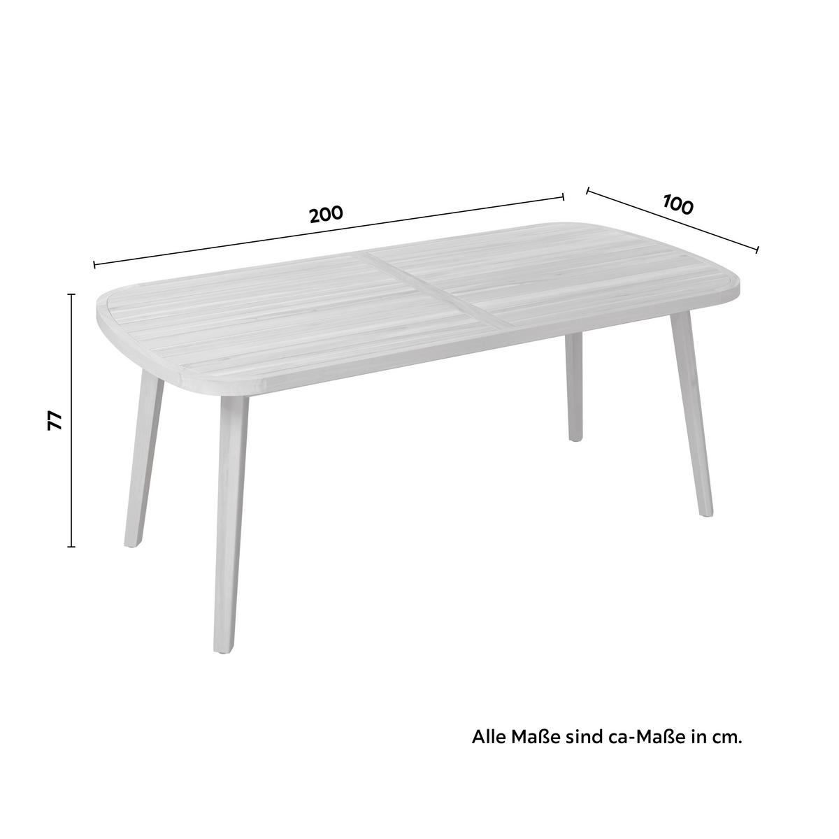 KOMPLET OGRODOWY ZE STOŁEM SIMBA - kolor akacjowy, Natur, drewno (100/200/77cm) - Mömax