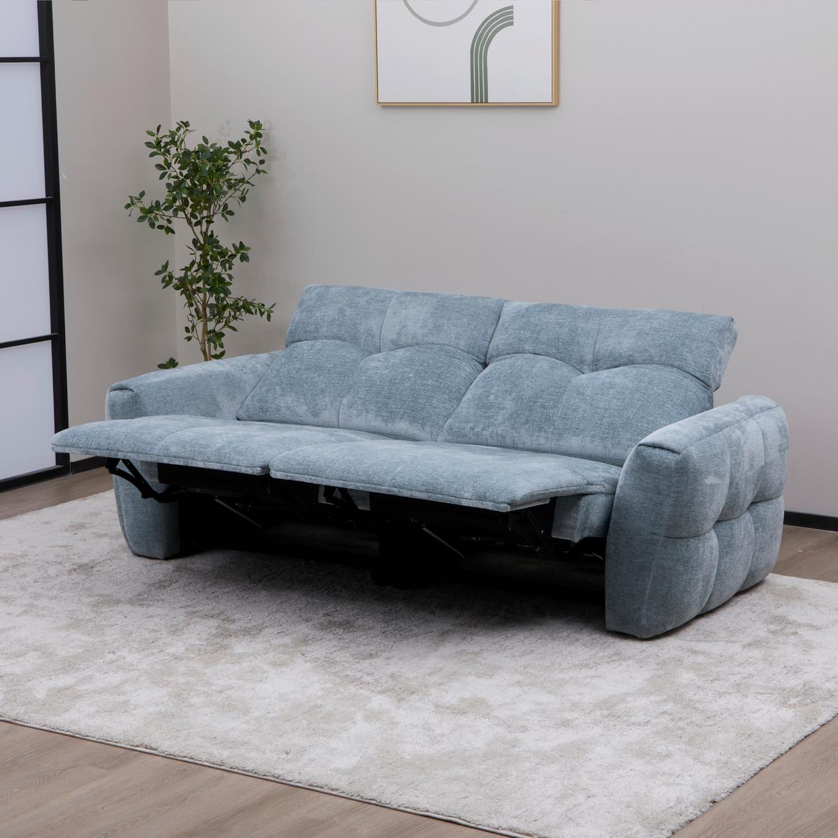 Trosjed Luna - crna/svijetlo plava, Moderno, drvo/metal (219/80/105cm) - Mömax
