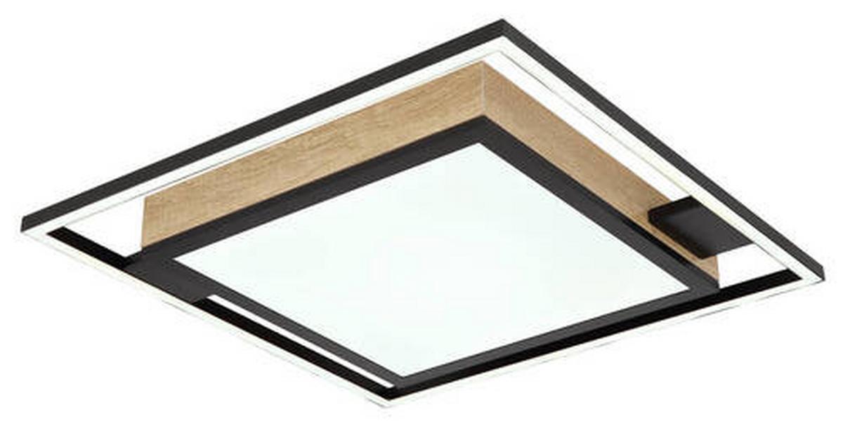 Stropna Led-svetilka Jorry, S Sijalko - črna/temno rjava, Design, kovina/umetna masa (40/40/6cm) - Globo