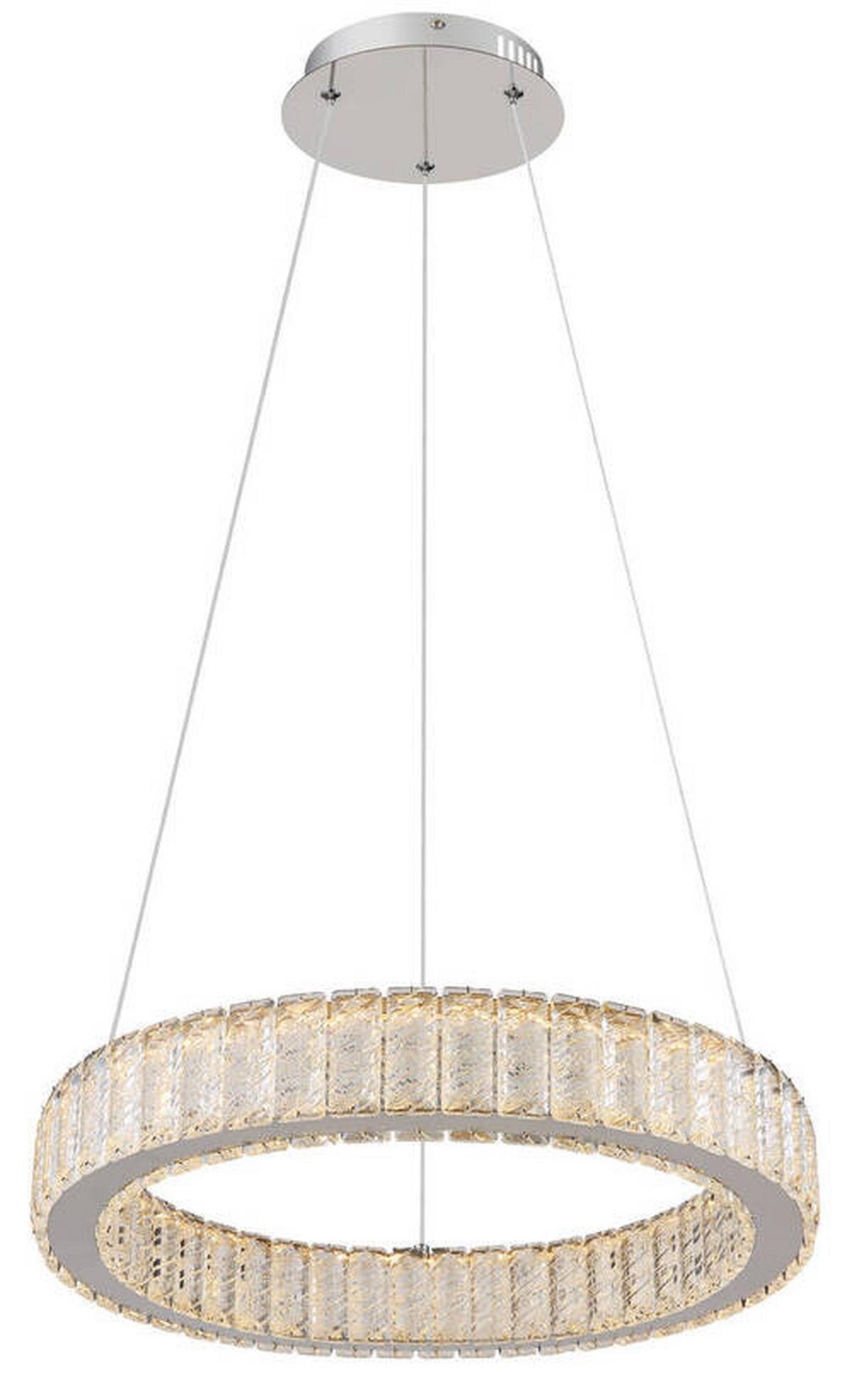 Viseča Led-svetilka Mucky, S Sijalko - barve kroma/prozorno, Design, kovina/umetna masa (50/120cm) - Globo